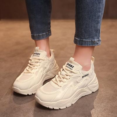 Ins корейская версия новой обуви для папы женская 2024 осень студенческая спортивная беговая повседневная обувь на платформе увеличивающая высоту обуви