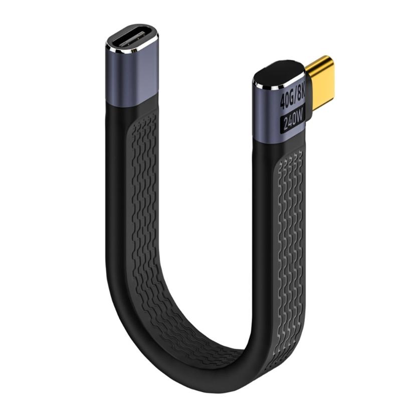 Кабель USB Type C 40 Гбит/с 240 Вт Быстрая зарядка Передача данных Короткий шнур Долговечность и Гибкая силиконовая линия