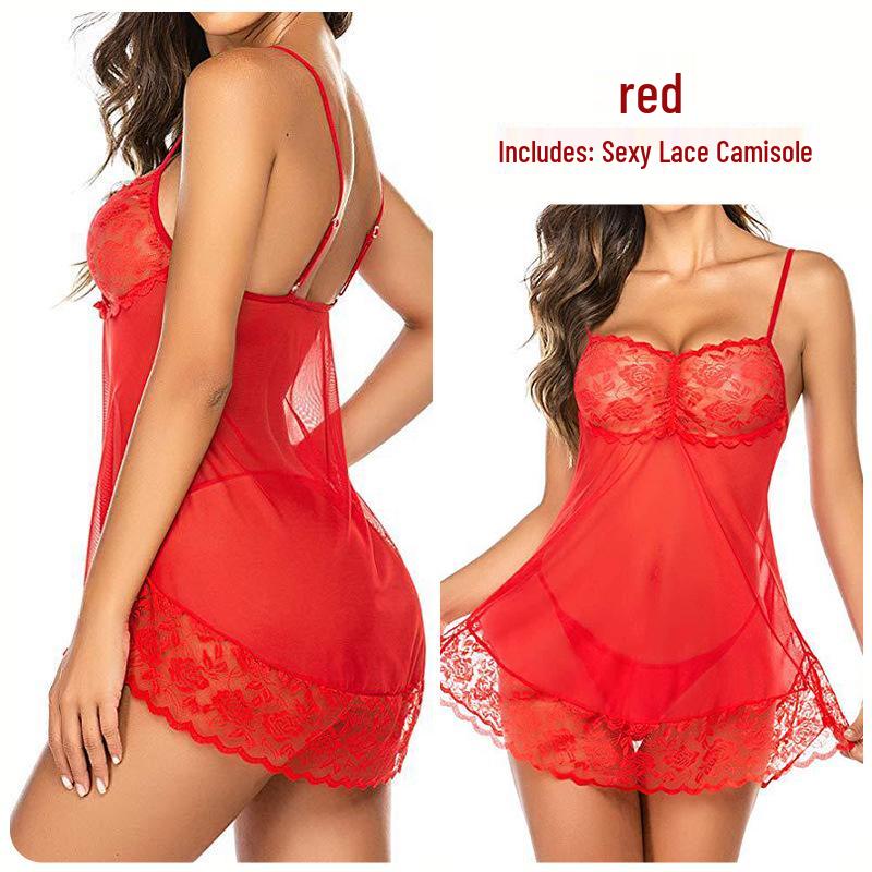 Новая европейская и американская сексуальная кружевная ночная сорочка из тюля на подвязках, нижнее белье