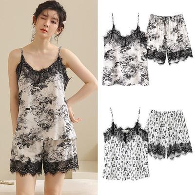 Женские шорты, пижамный комплект, одежда для сна на бретельках без рукавов, одежда для сна, короткий комплект