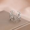 Stainless Steel Ring Vintage Daisies Flowers Open Fashion Ladies Couple Adjustable Rings For Women Zircon Aesthetic Girls Gifts