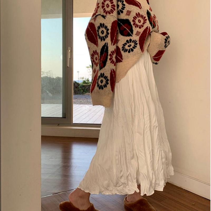 Длинные юбки больших размеров, плиссированная юбка-миди, летняя женская эластичная талия, элегантные повседневные юбки, женская осенняя темпераментная одежда