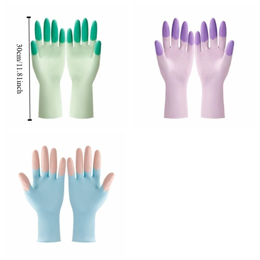 3Pairs/Set Thickened Dishwashing Gloves Oil Resistant Cleaning Gloves Laundry Gloves  Car Washing