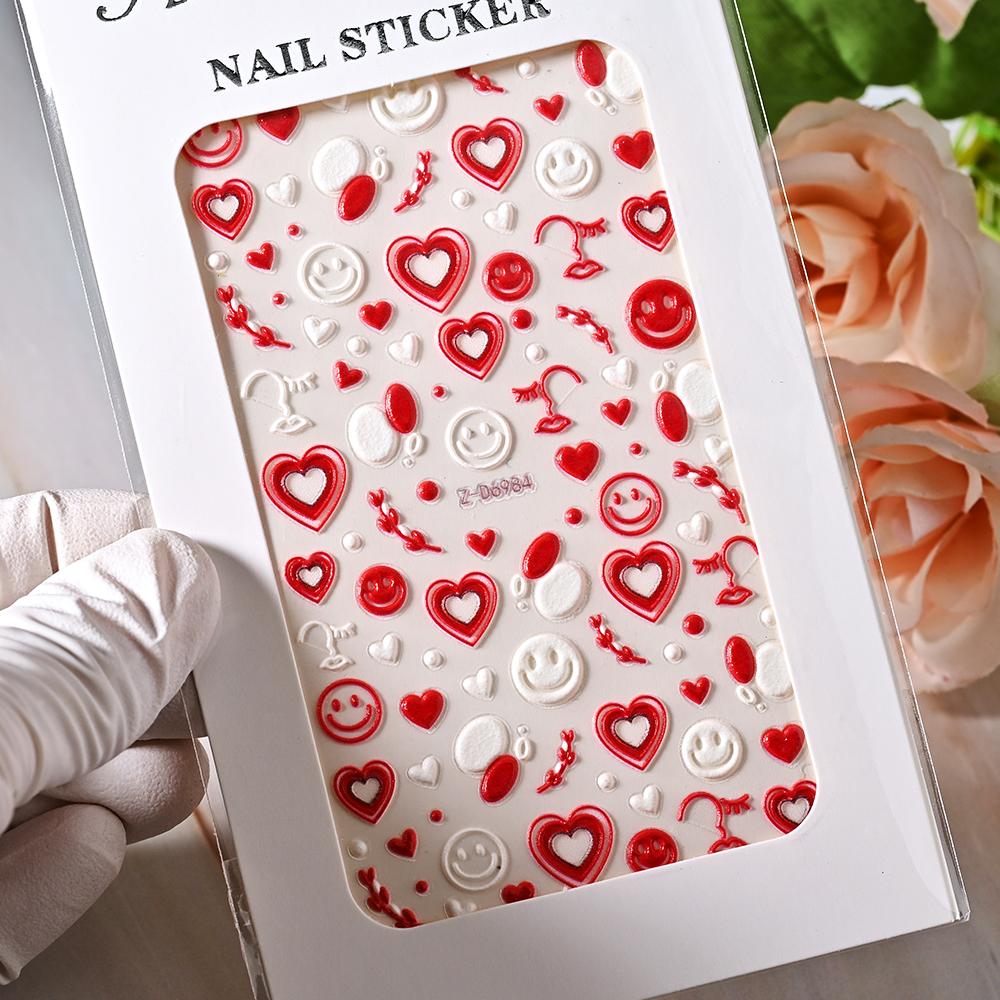 1pc 5D Bee Butterfly Flower Embossed Nail Sticker Self-Adhesive Acrylic Sunflower Engrave Decal Manicure Slider Decoration6x10cm