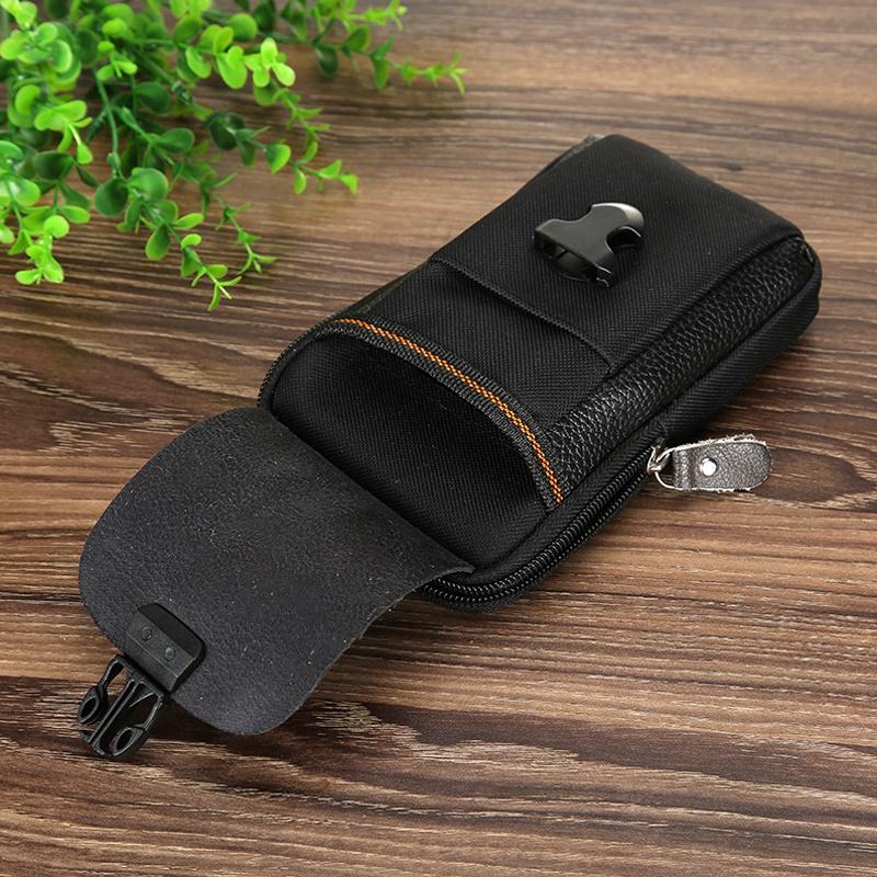 Мужская сумка из искусственной кожи с двойной молнией для телефона, поясная сумка, маленькая сумка, спортивная поясная сумка, кошелек для монет