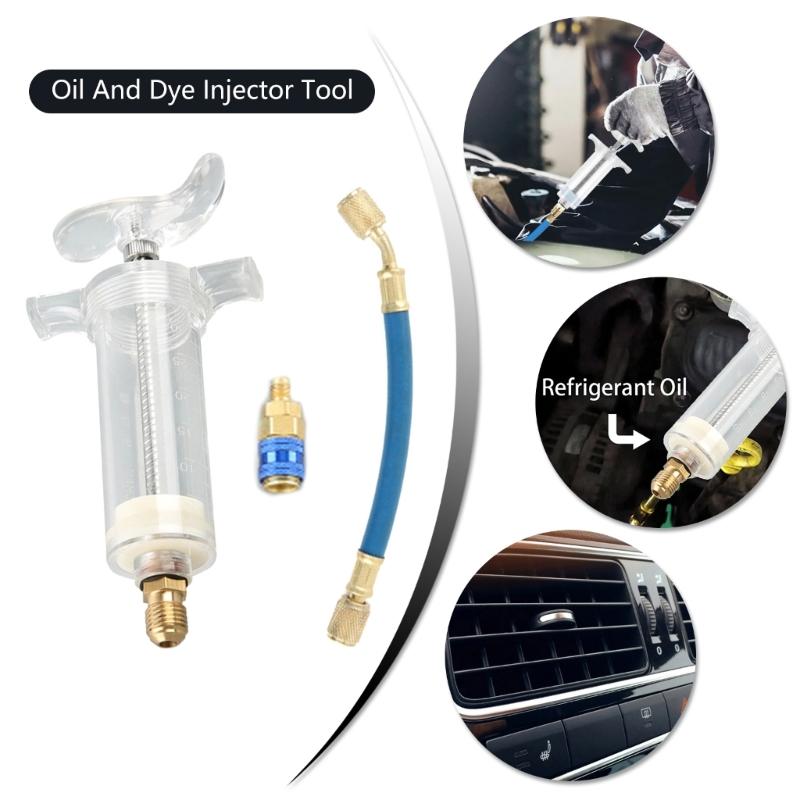 Инжекторы масла и красителя для автомобильного кондиционера Инструмент для хладагентов с быстросъемным адаптером для стороны низкого давления 1/4" SAE