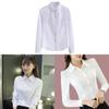 Womens Long Sleeve Business Shirt With Spliced Polyester For Office Work And Formal Wear
