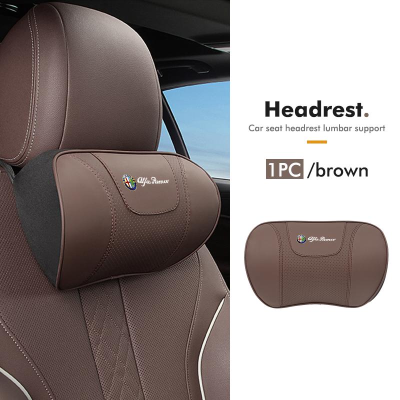 AAACO1 Car Headrest Lumbar Support Pad Seat Back Pillow Auto Interior Accessories For Alfa Romeo 159 Giulietta Giulia 147 Mito 156 159