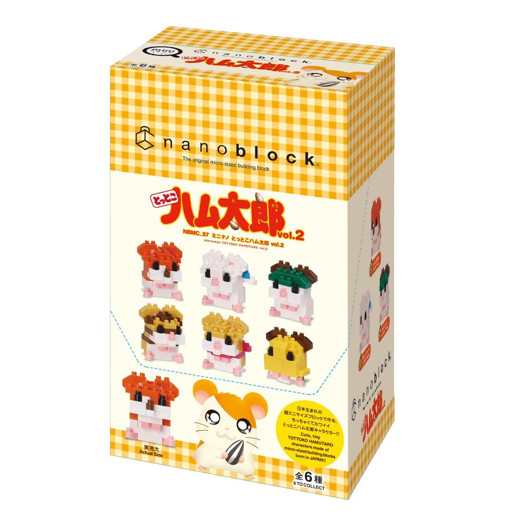 Kawada Nano Block Mini Nano Tottoko Hamtaro Vol.2 (BOX) NBMC_57S 1BOX = 6 Pieces, 6 Types In Total