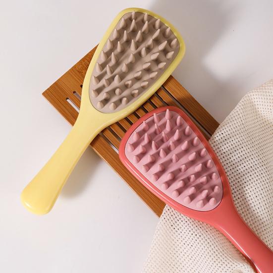 Массажная щетка для волос Yousheng, эргономичная длинная ручка, мягкая щетина, ручной массажер для кожи головы, мужской и женский шампунь, расческа для распутывания волос