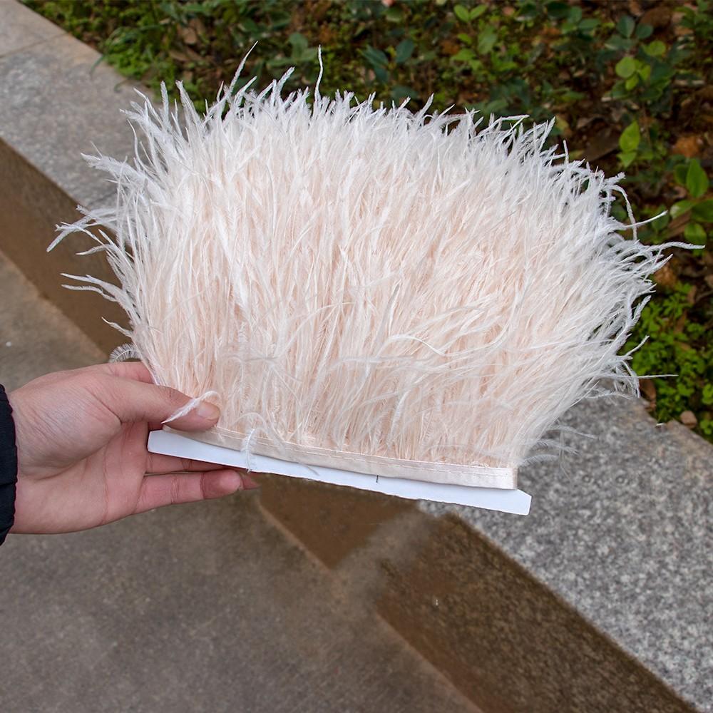 1/5/10Meters Light Purple Ostrich Feathers Ribbon 8-10cm/3-4Inch Long Feather Trim Fringe for Party Costumes Sewing Accessories