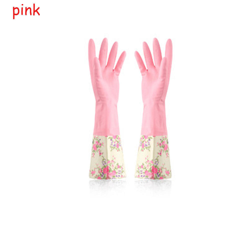 1 Pair Fashion Household Winter Waterproof Rubber Mittens Cleaning Dust Dishwashing Glove