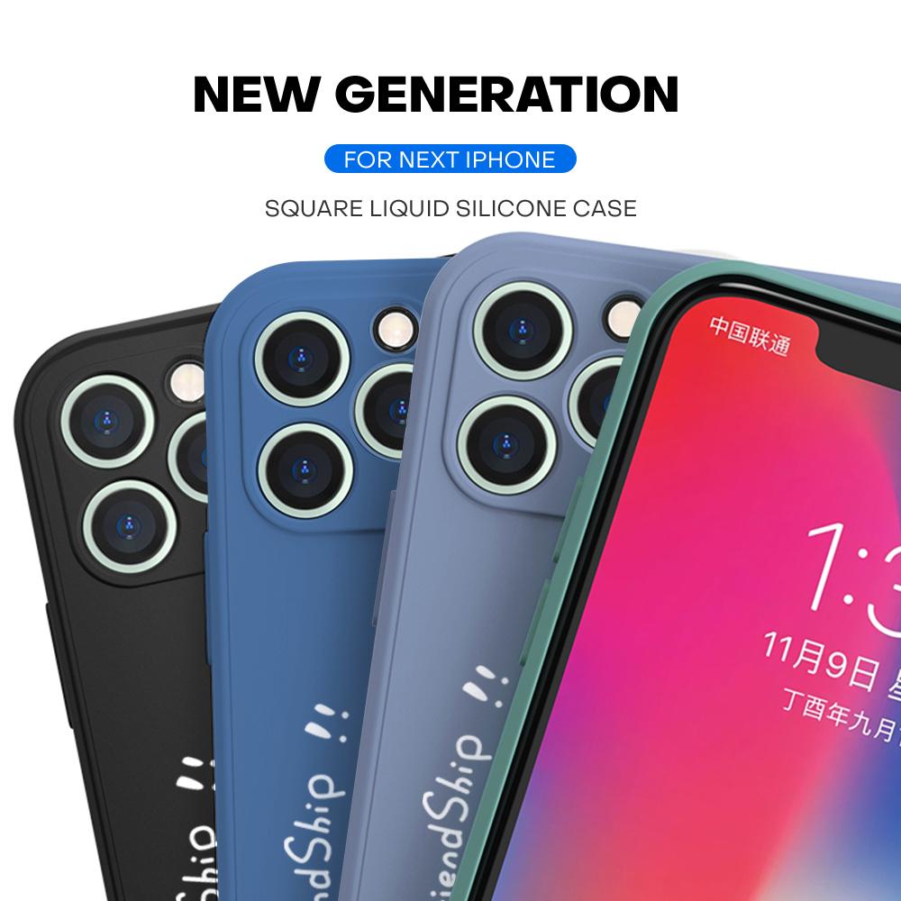 Чехол для телефона с изображением мультяшных животных и дружбой, квадратный, жидкий силикон, TPU, полное покрытие камеры, противоударный защитный чехол для Samsung Infinix Tecno