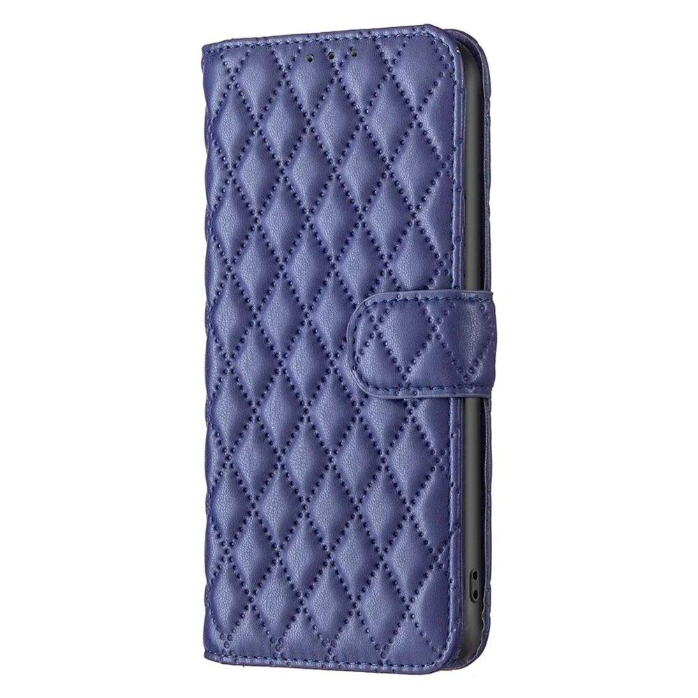 Flip Case for Motorola Moto G24 / G24 Power / G04, Rhombus Crossbody Leather, Blue