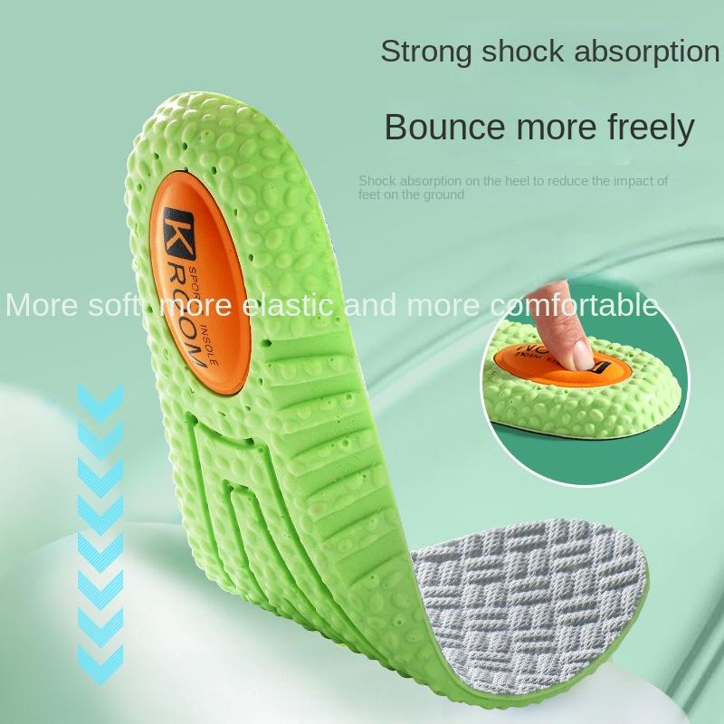 Insole, Air Cushion, Shock-absorbing Massage Insole, Breathable, Sweat Absorbing, Odor Resistant Mugwort Basketball Insole for Men and Women