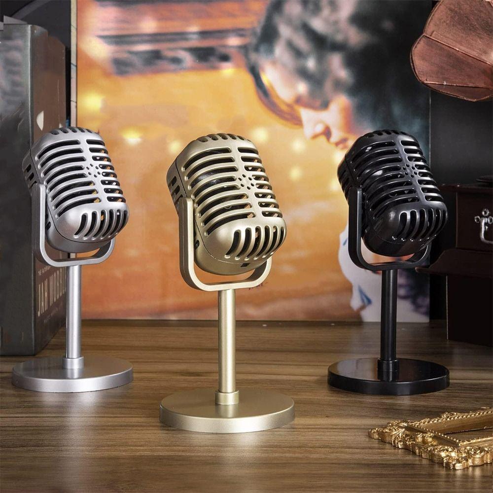 Plastic Retro Microphone Props Classic Dynamic Vocal Microphone Home Decoration