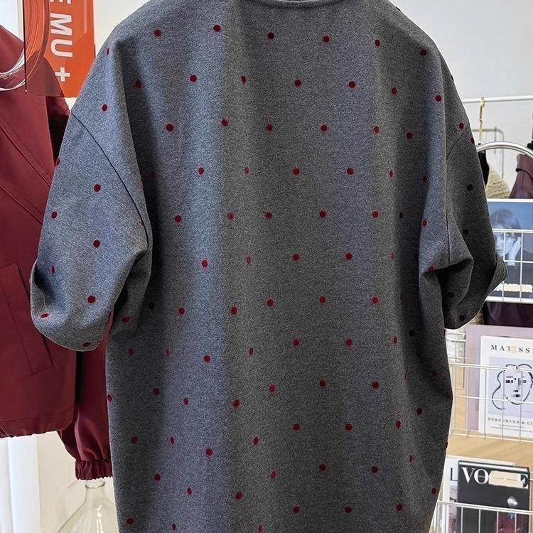 Футболка женская с коротким рукавом, с полированными плечами, нишевая, в горошек, для похудения, весна-лето