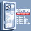 Защитный чехол Cloud Mass Pattern с линзами для iPhone 16 Pro 15 14 Plus 13 12 Pro Max 11, ударопрочный тонкий силиконовый мягкий прозрачный чехол