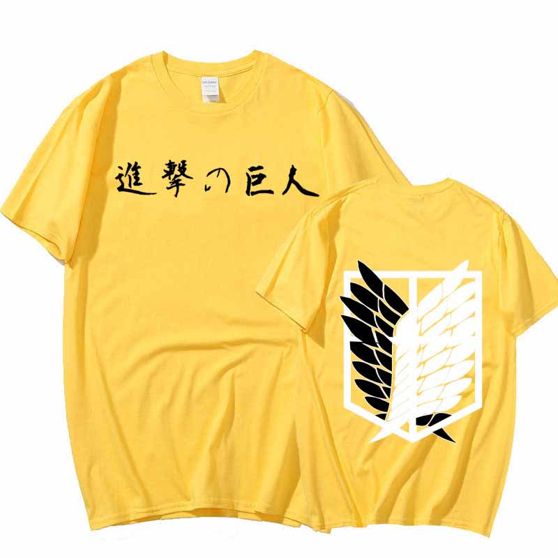 Атака Титанов Harajuku крутые футболки японского аниме Shingeki No Kyojin футболка мужская футболка манга футболка с рисунком Топ мужской
