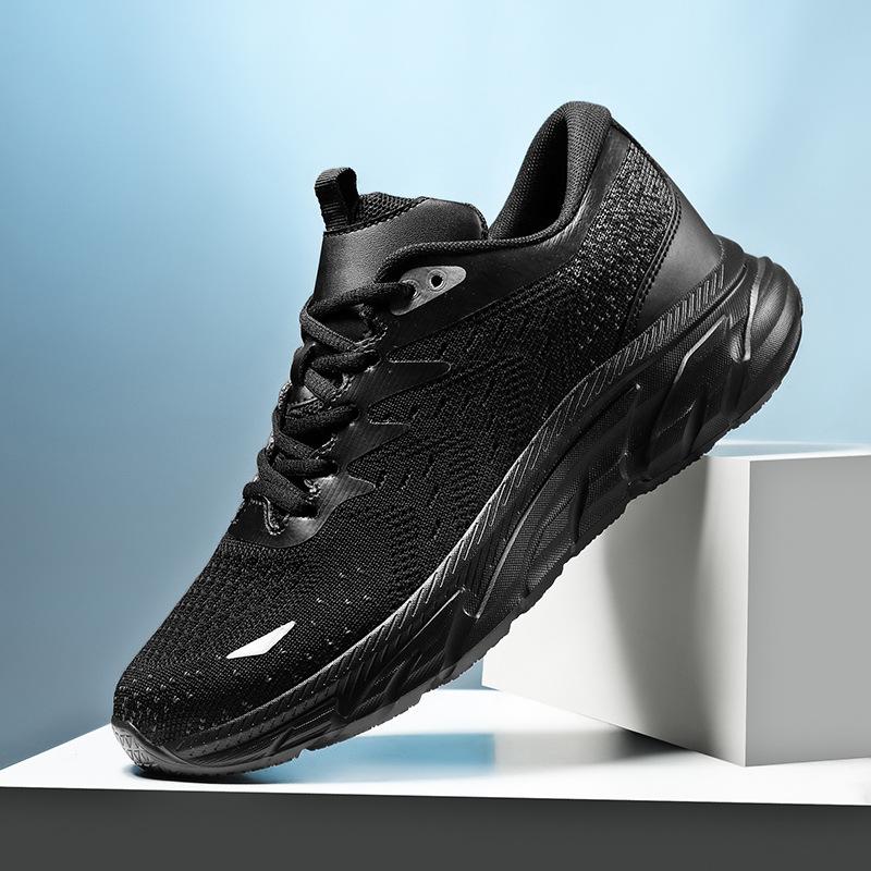 0309 Large Size Running Men's Shoes 2025 Fashion Platform Tide Shoes Breathable Mesh Casual Flying Knitting Sports Shoes