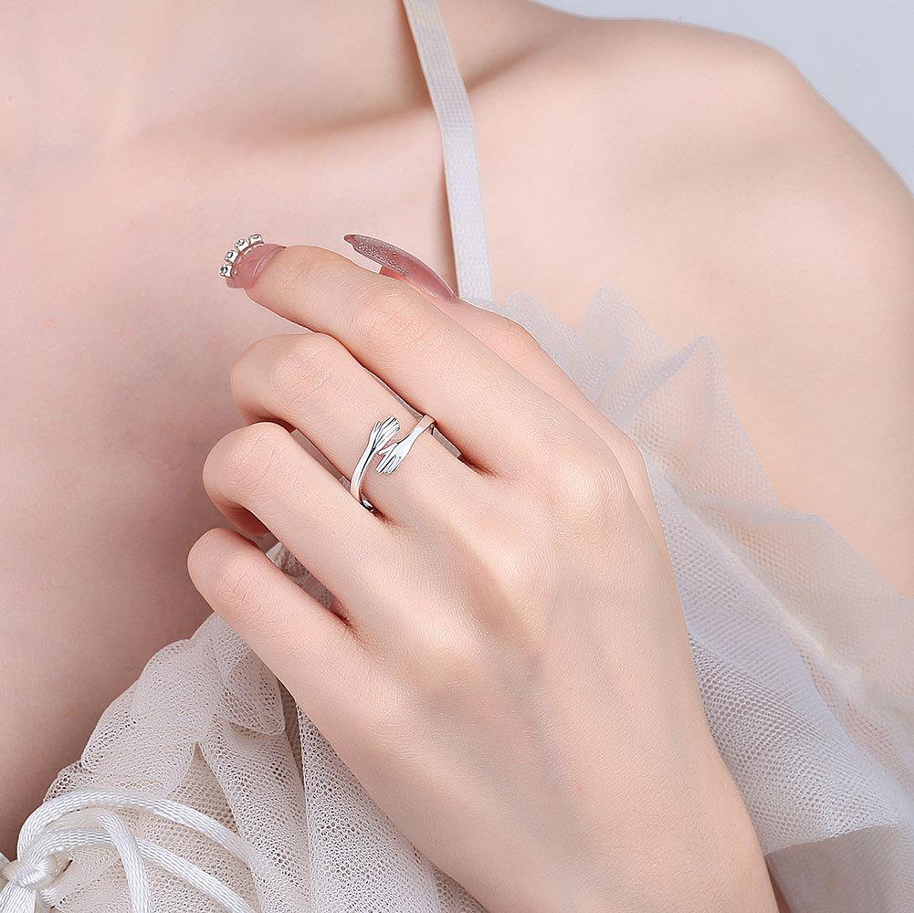 Geometric Glossy Concave Convex Shaped Ring Female Niche Design Personality High Sense Finger Ring Ins Cold Temperament Opening Index Finger Ring