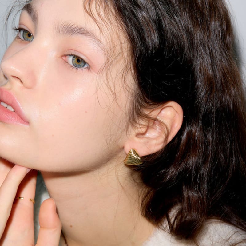 Les Bijoux Philosophy LB_Triangle stripes earring_GOLD