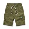 Multi Bag Work Shorts Summer Men's Cotton Linen Loose Casual Pants Capris