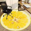 1pc Lemon Slice Chair Carpet for Office, Indoor Non Slip Washable Polyester Fiber Carpet,