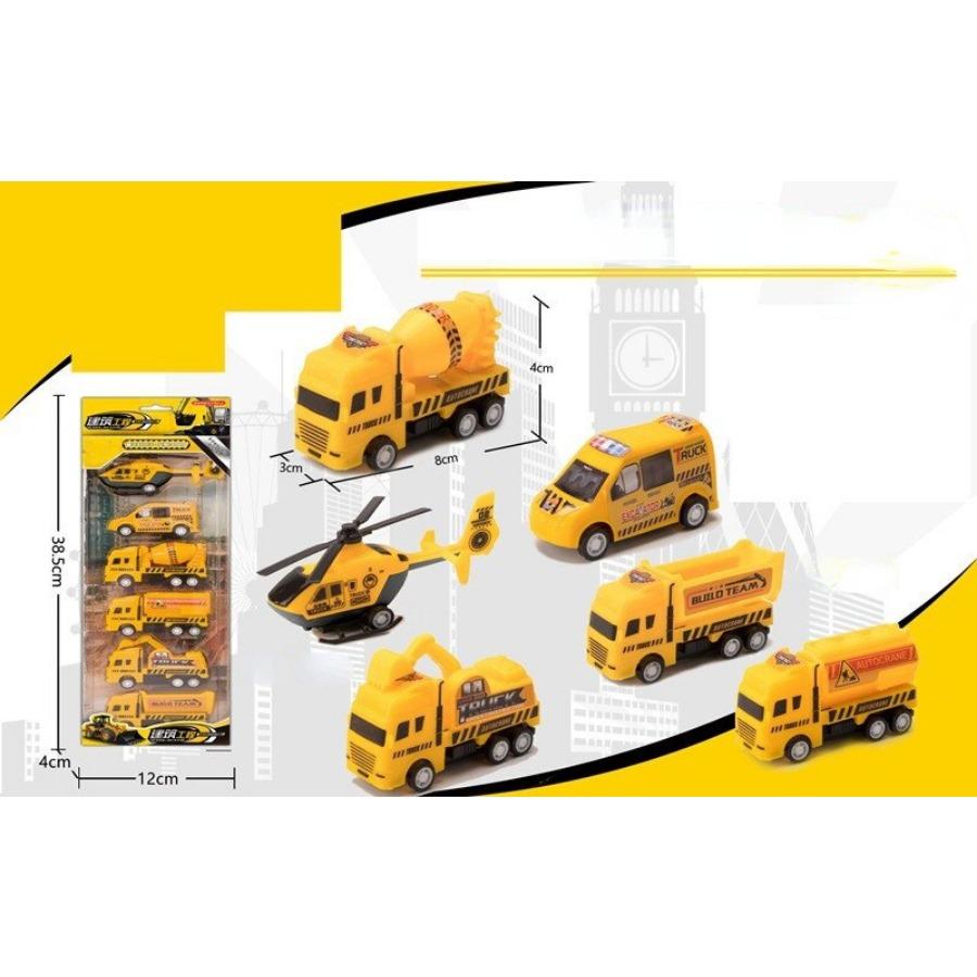 6 шт./1 компл., модель автомобиля, игрушка, пожарная машина, самолет, полицейская инженерная модель для мальчиков, Рождественский подарок, литой под давлением 1/64, игрушечный автомобиль с откатным механизмом