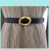Minimalist Genuine Leather Belt For Women With Doublelayer Metal Clasp