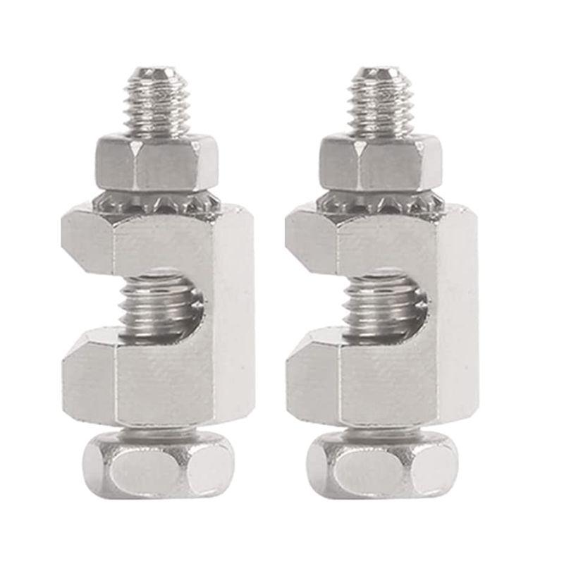 A84X-2 Pcs Copper Ground Clips Solar Panel Ground Lug Cable Clips For Making Ground Connections To 6 AWG And 8 AWG Bare Wire