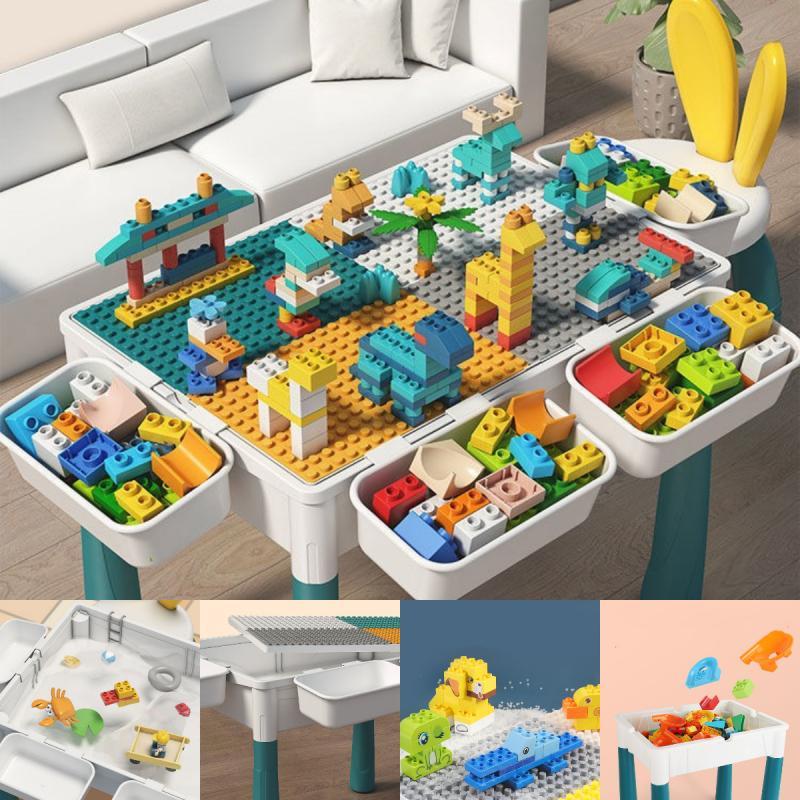 Большой стол с крупными блоками, совместимый с Lego, для мальчиков и девочек