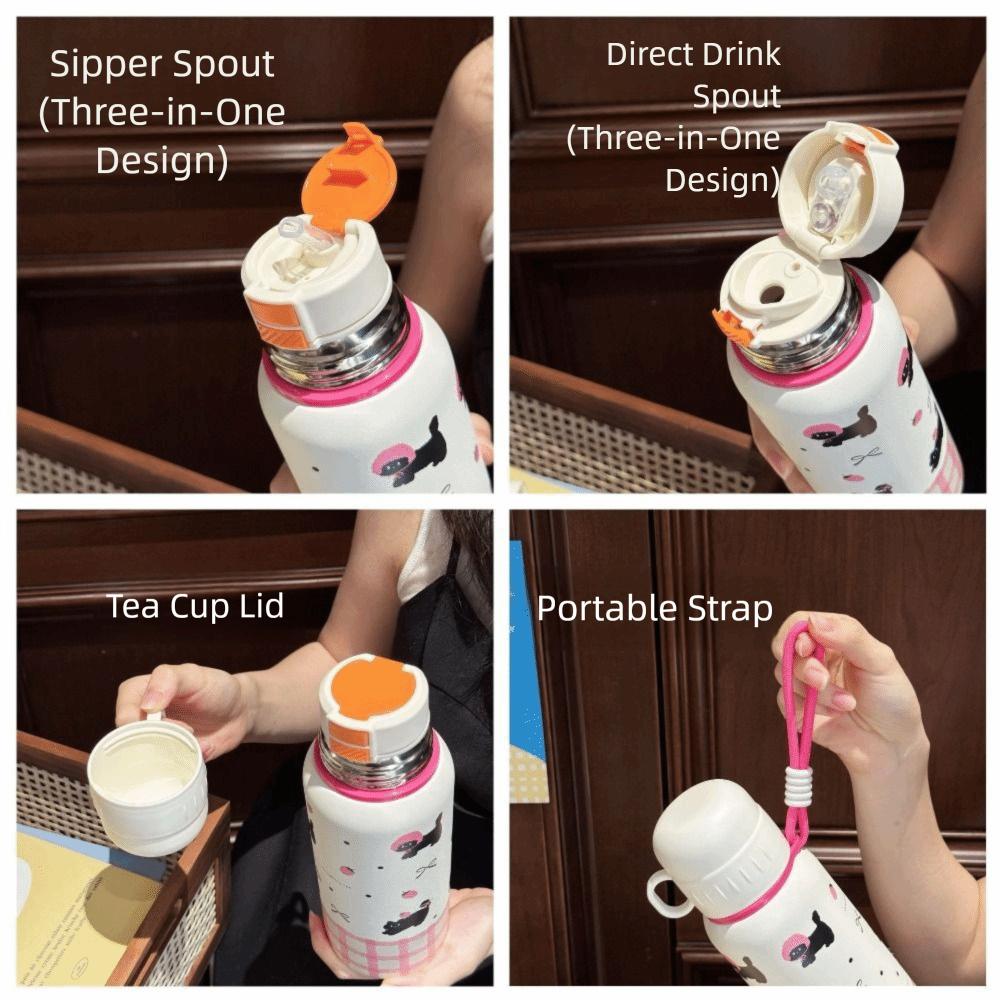 600 мл Изолированная кружка Большой емкости Вакуумно-изолированная бутылка Подарки Мультяшные стаканы для воды