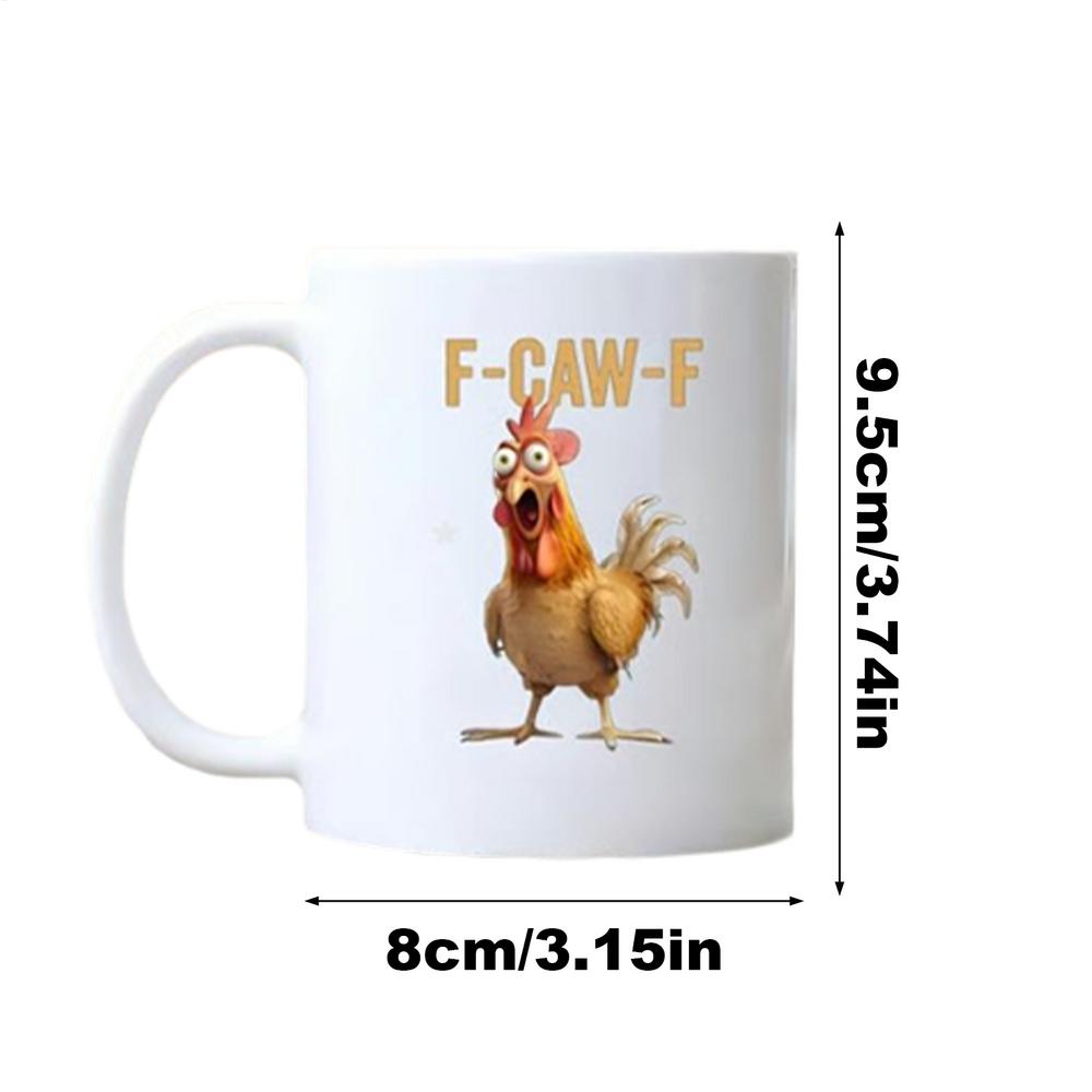Забавная кружка F-Caw-F Курица FCAWF Керамическая кружка для кофе в деревенском стиле Забавная кружка для чая с животными Подарок для женщин мужчин