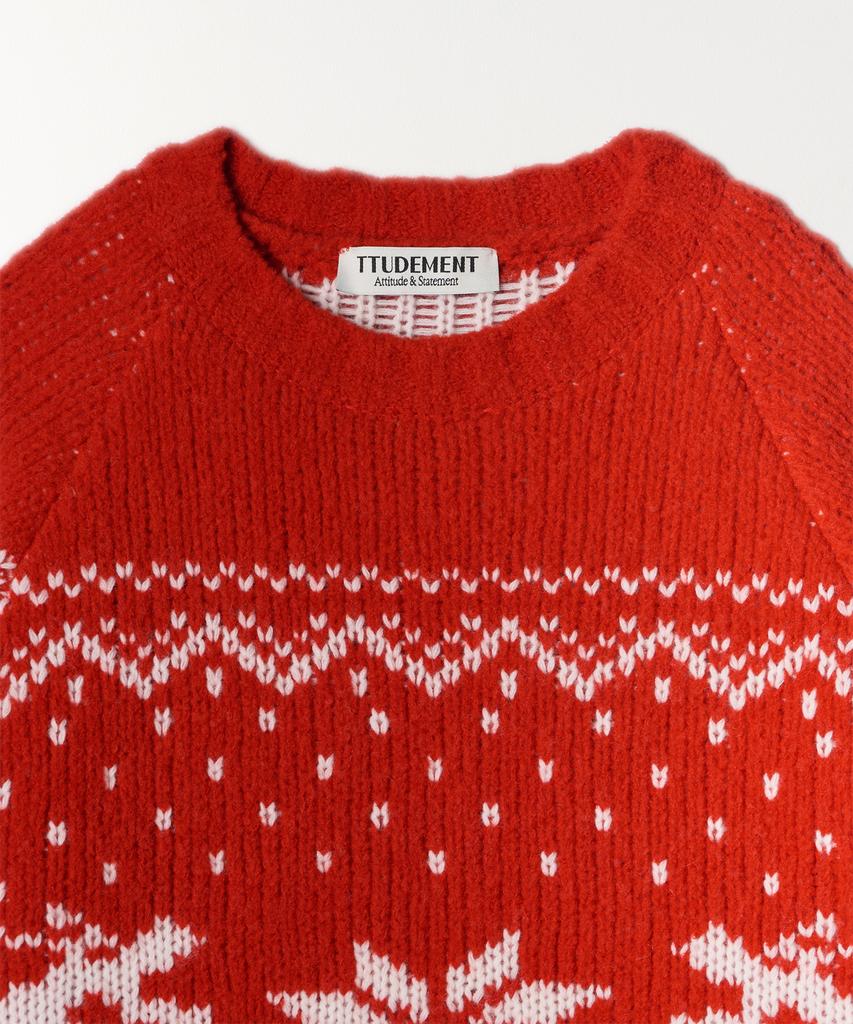 TTUDEMENT Winter Ski Knit Red