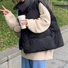 Women's Autumn and Winter Solid Color Loose Down Cotton Vest Standing Collar Casual Comfortable Jacket