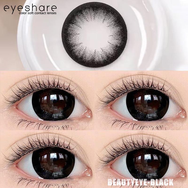 EYESHARE 1 Pair Black Doll Eye Contact Lenses for Eyes 14.5mm Big Eyes Natural Lenses Yearly Cosmetic COD