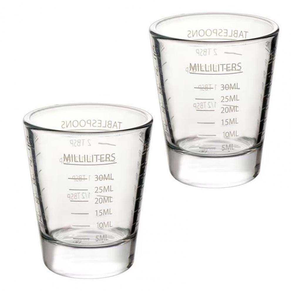 Стопки с мерными делениями – Прочный стеклянный мерный джиггер для эспрессо, бара, выпечки, кухни и коктейльных аксессуаров