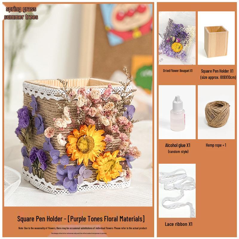 Набор для изготовления подставки для ручек из стабилизированных цветов своими руками - Мероприятие для родителей и детей на Праздник середины осени или Тимбилдинг