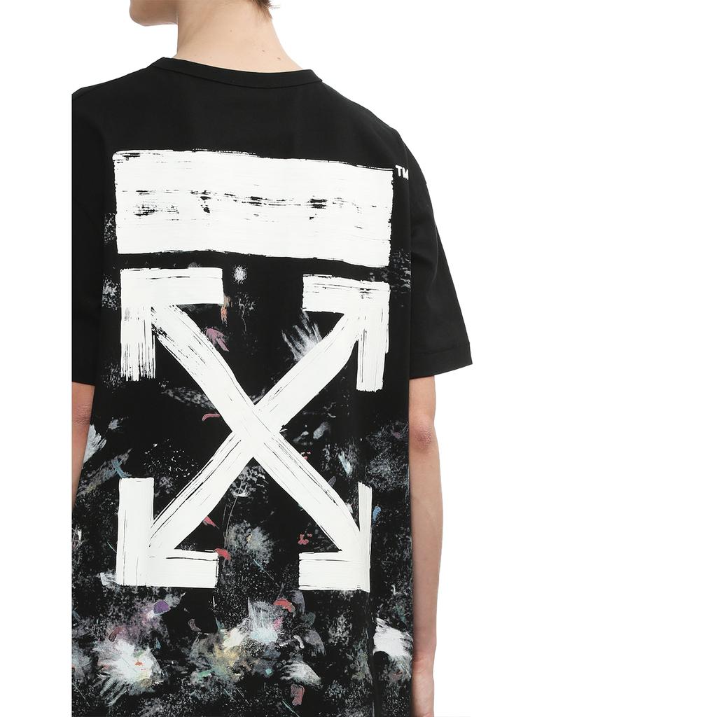 Off-White Масляные краски Брызги Стрелки Принт Уличная мода Легкая роскошь Универсальная футболка Унисекс футболка OFFTEGARC070Q
