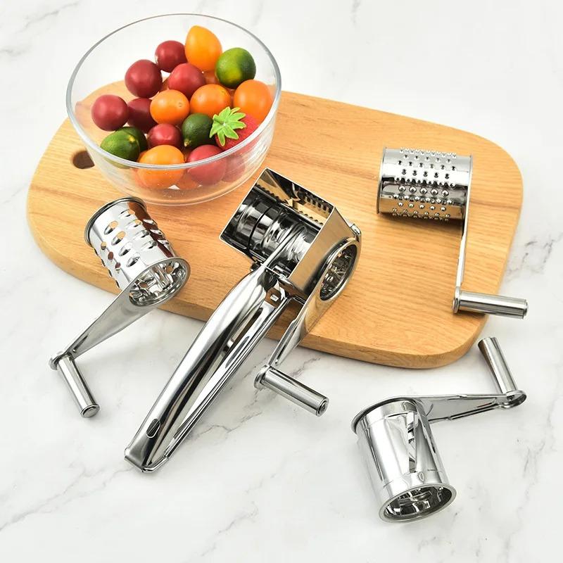 Вращающаяся терка для сыра 4 в 1 - Измельчитель из нержавеющей стали для пармезана, масла, орехов | Кухонный гаджет Многофункциональный набор инструментов