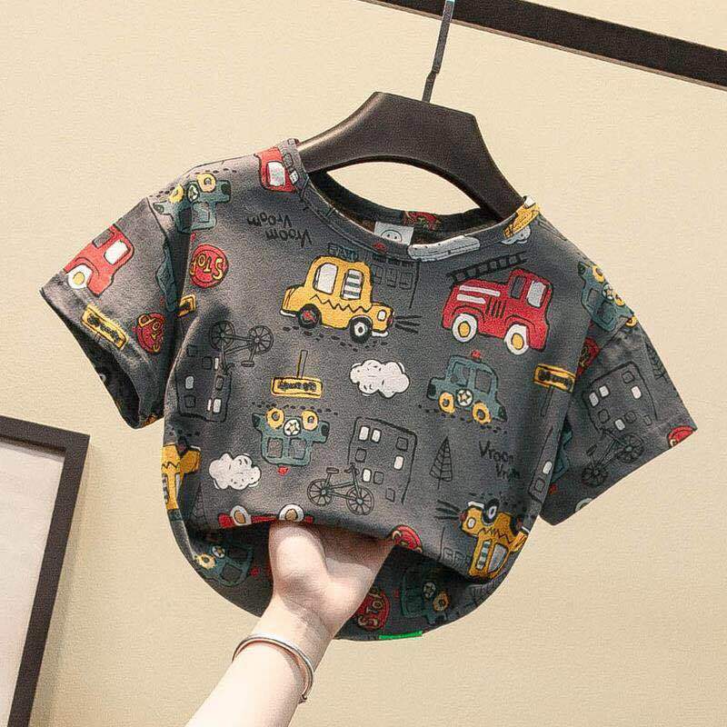 Детская одежда Футболка с коротким рукавом для мальчиков Летняя одежда Новая детская футболка с коротким рукавом Верхняя одежда для мальчиков