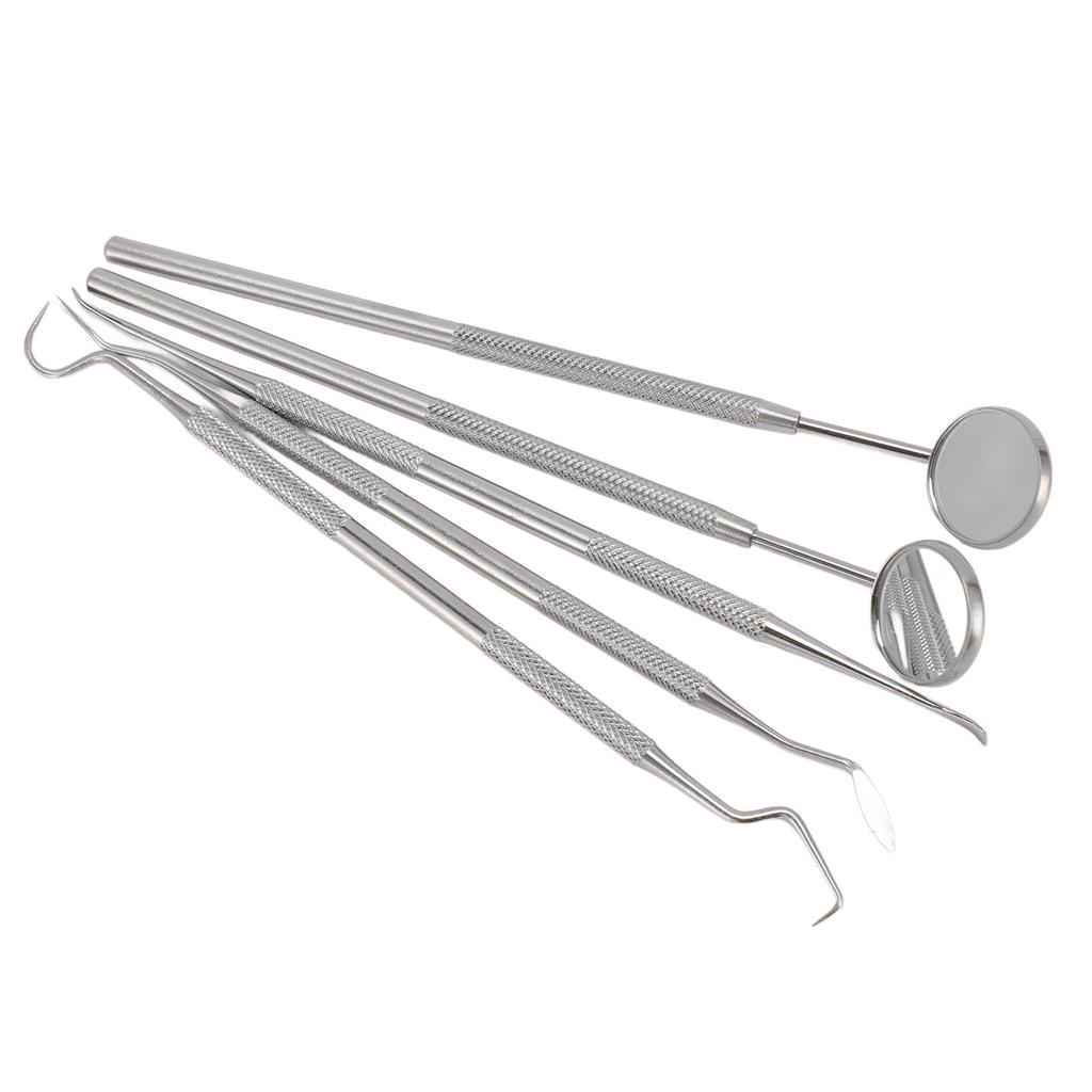 Набор инструментов для ухода за полостью рта, 5 шт., нескользящая ручка из нержавеющей стали для удаления налета для чистки зубов