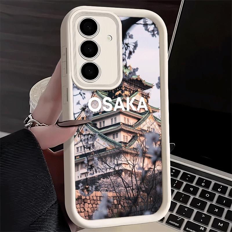 Чехол для телефона Samsung Galaxy S26 S25 Ultra S24 FE Осака Токио Япония Пейзажи Чехол S23 Plus S22 + S21 S20 5G Мягкий силикон Funda