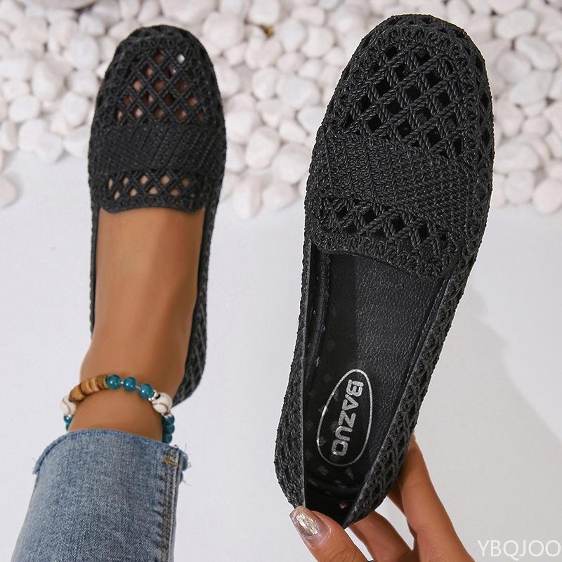 Модные Новые Летние Туфли из Сетки Модные Удобные Балетки для Повседневной Носки Нескользящие Женские Сандалии Повседневные Рабочие Туфли на Мягкой Подошве для Мамы 2025