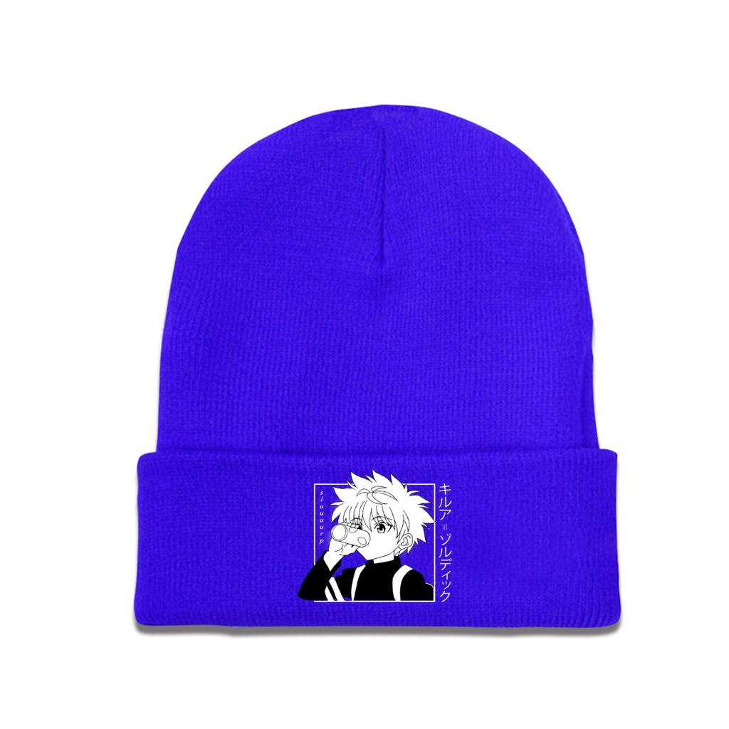 Kawaii Hunter X Hunter Killua Zoldyck Knitted Hat for Women Unisex Skullies Beanies Winter Hats HXH Anime Manga Casual Cap