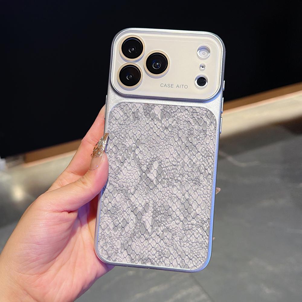 Роскошный кожаный чехол для телефона с узором под крокодила для iPhone 17 16 15 14 Pro Max 17Pro Жесткий ПК Большое окно Ударопрочный Защитный чехол