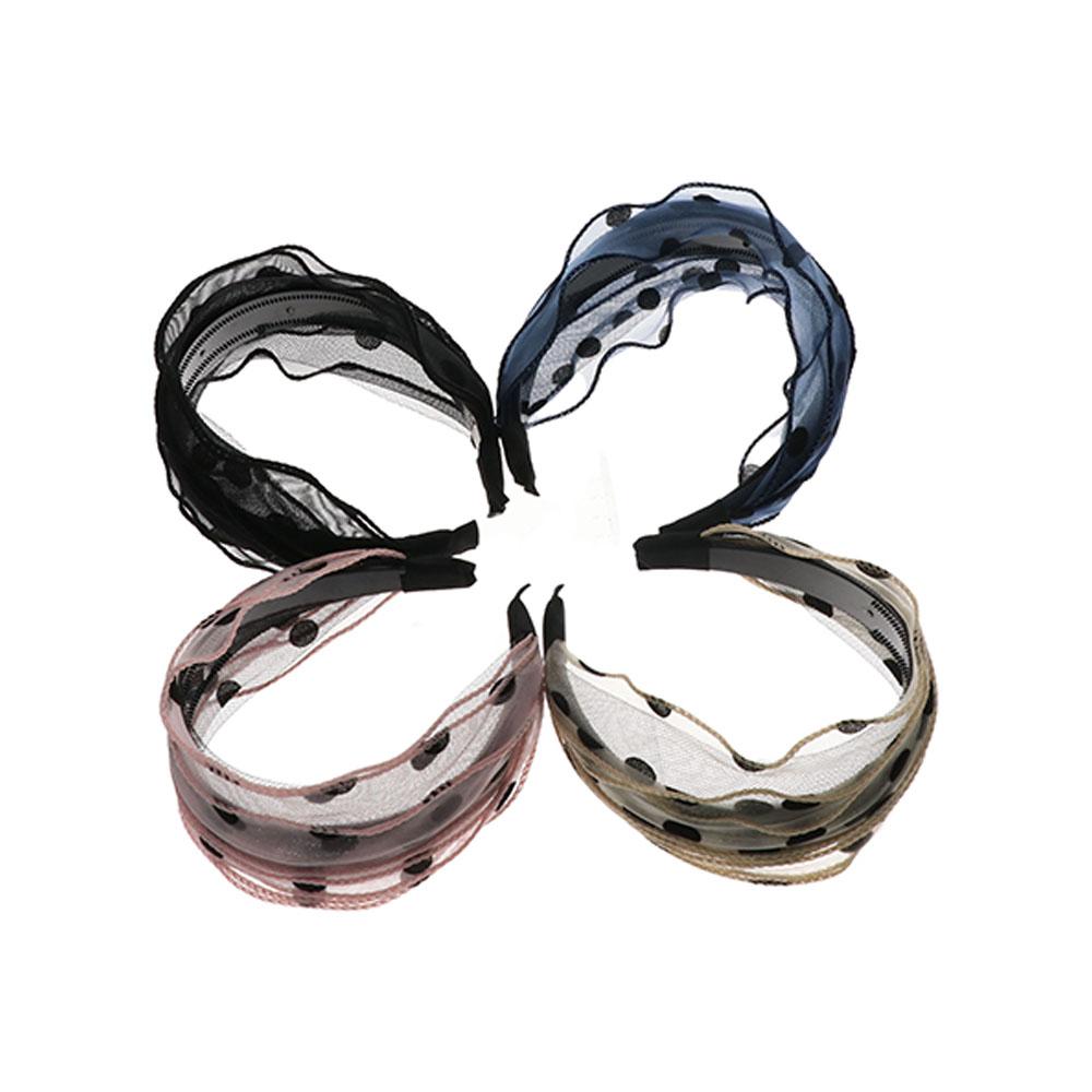 Point Lace Non Slip Wash Face Headband Women Headband Mesh Hairbands Korean Headwear Wide Hair Band