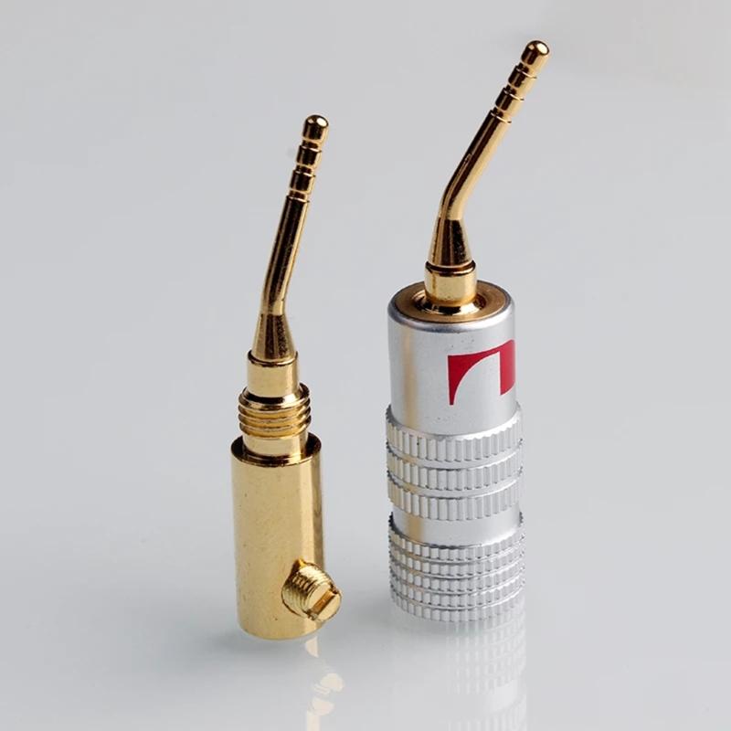4Pcs/Set Audio Jack Plug 2mm Gold-Plated Banana Plugs Video Speaker Plug Adapter Easy to Install
