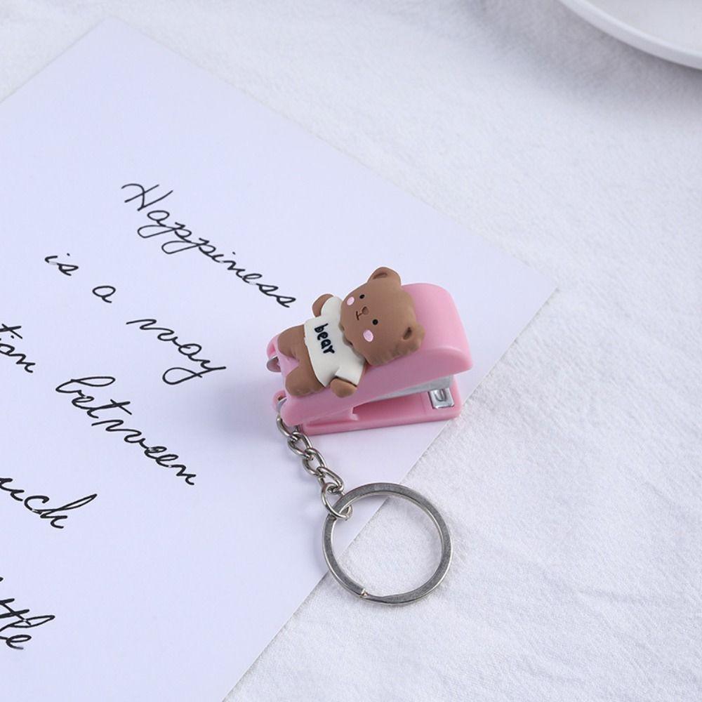 Школьные канцелярские товары Степлер Брелок Мини скобы Инструменты для сшивания Милый мини-степлер
